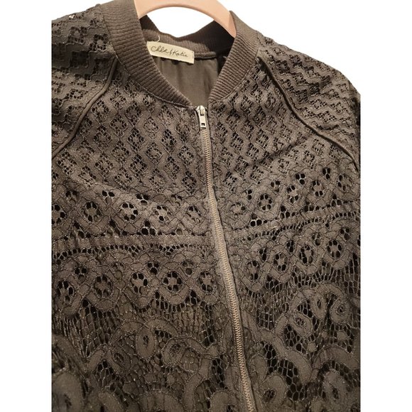 Black lace bomber jacket - Picture 2 of 4